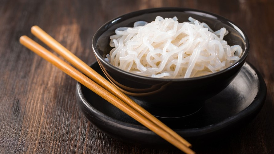 Mie Shirataki Basah dan Kering