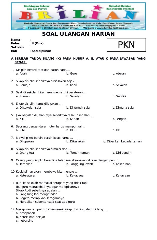 25 Contoh soal cerita ulangan tengah semester kelas 4 pkn terbaru agar nilai maksimal