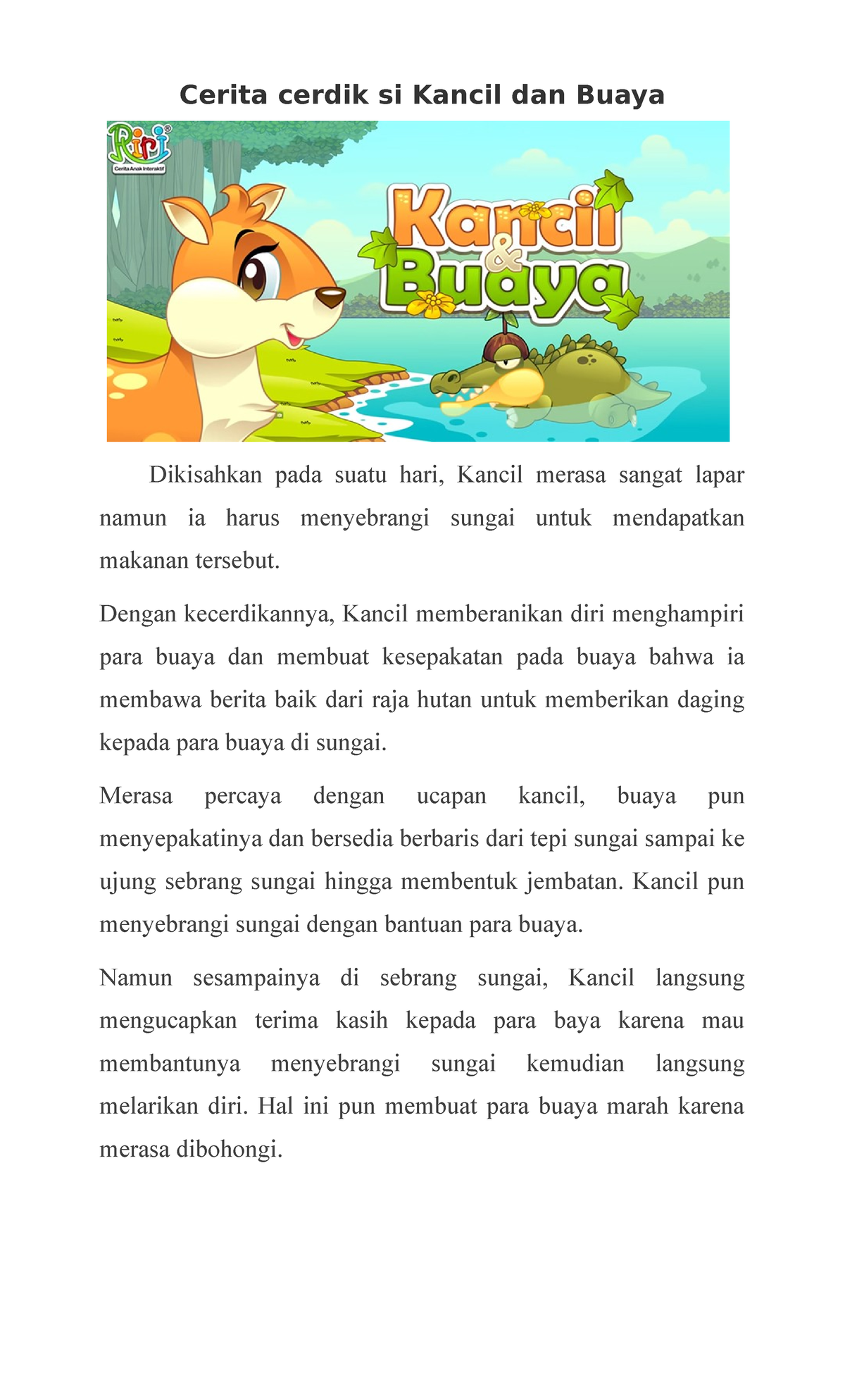 Cerita Rakyat Pendek yang Penuh Makna dan Pelajaran Berharga
