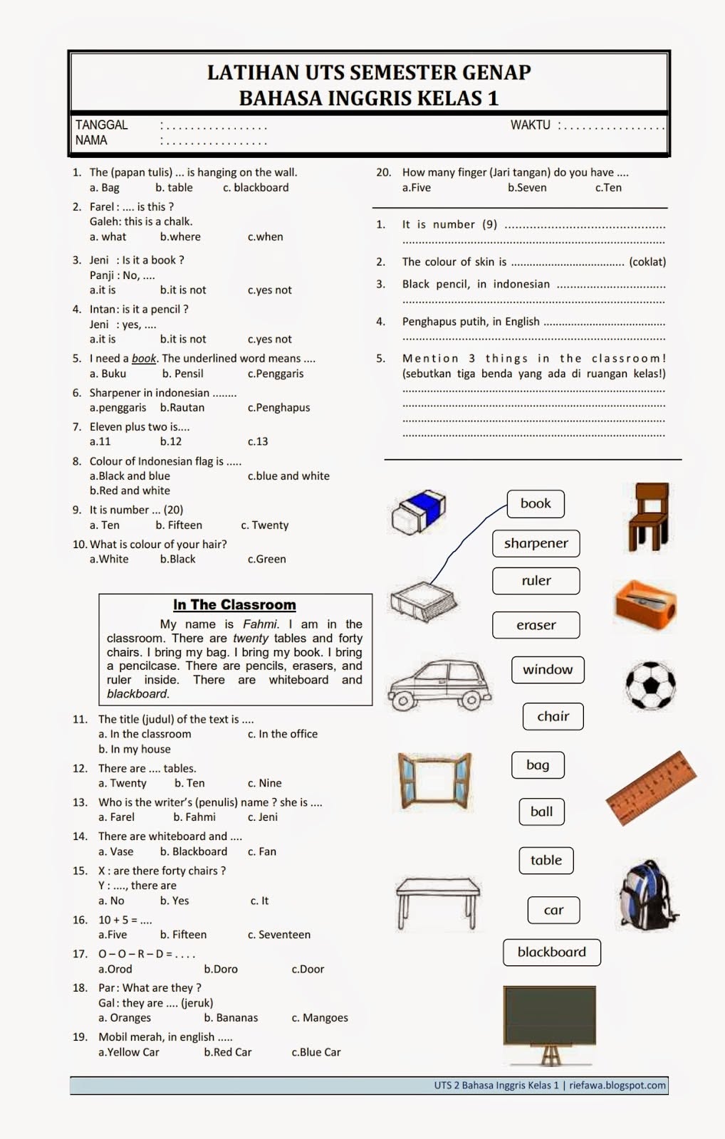 The Worksheet For An English Language Lesson With Pictures And Words On