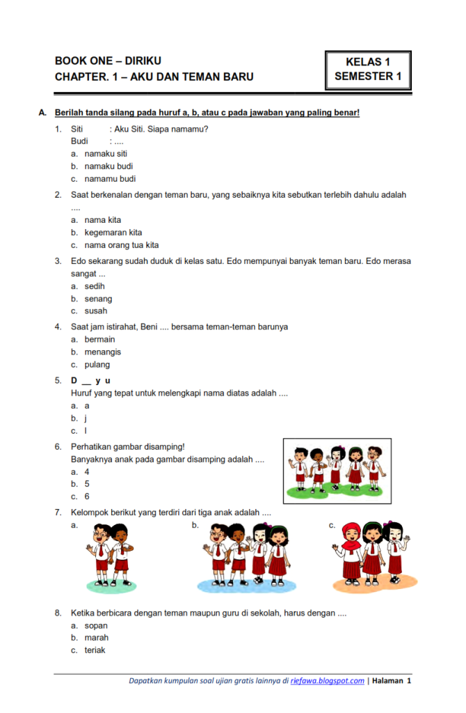 Hanapi Bani Bocorkan Soal Kelas 1 Tema 4 Subtema 1 yang Mengejutkan
