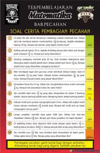 SOAL CERITA PEMBAGIAN PECAHAN KELAS 5 online exercise for