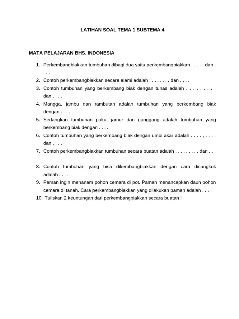 5 Fakta Penting di Balik Soal Tema 1 Subtema 4 Kelas 4 yang Wajib Diketahui