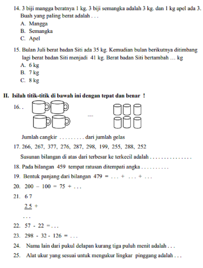 Kumpulan Soal Matematika Sd Kelas 1 Pdf - Dunia Sosial Kumpulan Soal Matematika Sd Kelas 1 Pdf - Dunia Sosial