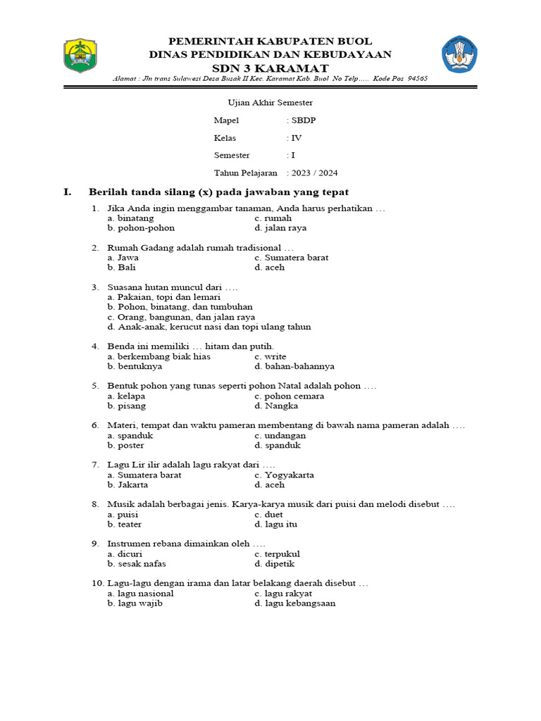Bang Soal PTS SBdP Kelas 4 Semester 2 K13 Ternyata Punya Pola Rahasia, Wajib Tahu Sebelum Terlambat