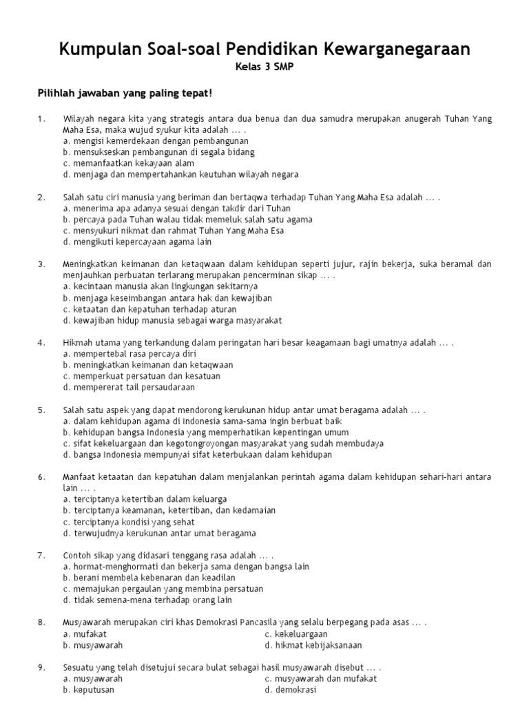 Terbukti 5 Langkah Menguasai Kumpulan Soal Pendidikan Kewarganegaraan Kelas 3 Tahun 2026