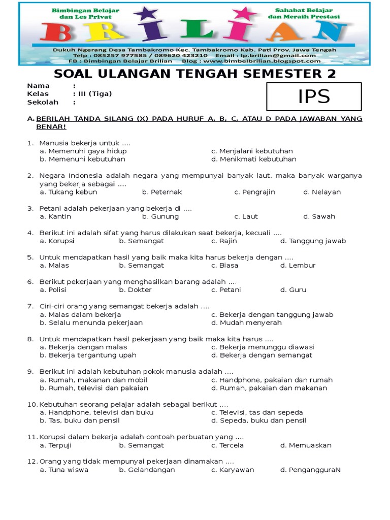 Terbukti 7 Tips Ampuh untuk Download Soal UKK IPS SD Kelas 3 Semester 2 Sebelum Terlambat