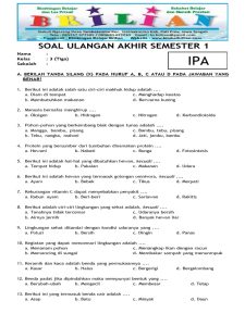 Memahami Dunia Sekitar Panduan Soal dan Kisi-Kisi IPA Kelas 3 SD