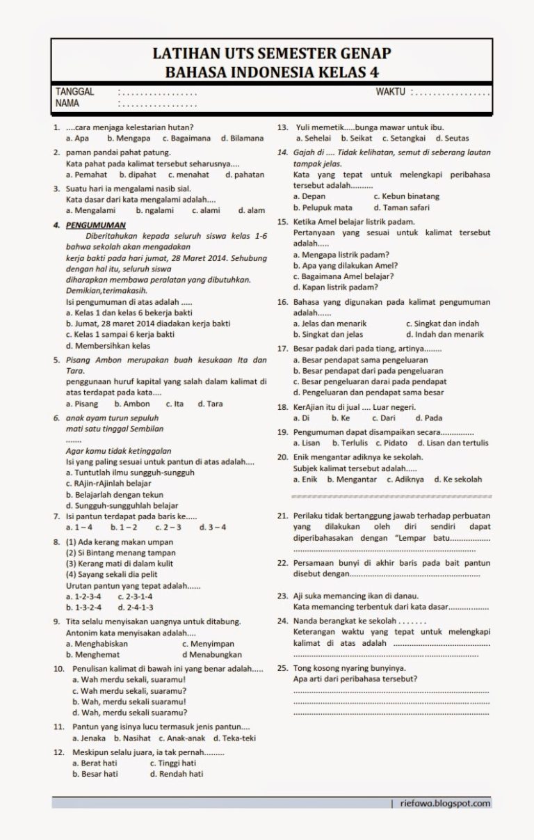 bank soal b.indonesia kelas 4 5 6 sd pdf bank soal b.indonesia kelas 4 5 6 sd pdf