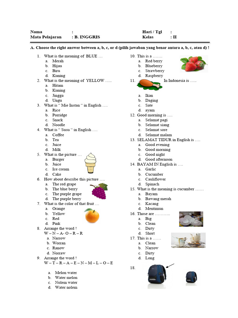 download soal ukk kelas 3 bahasa inggris