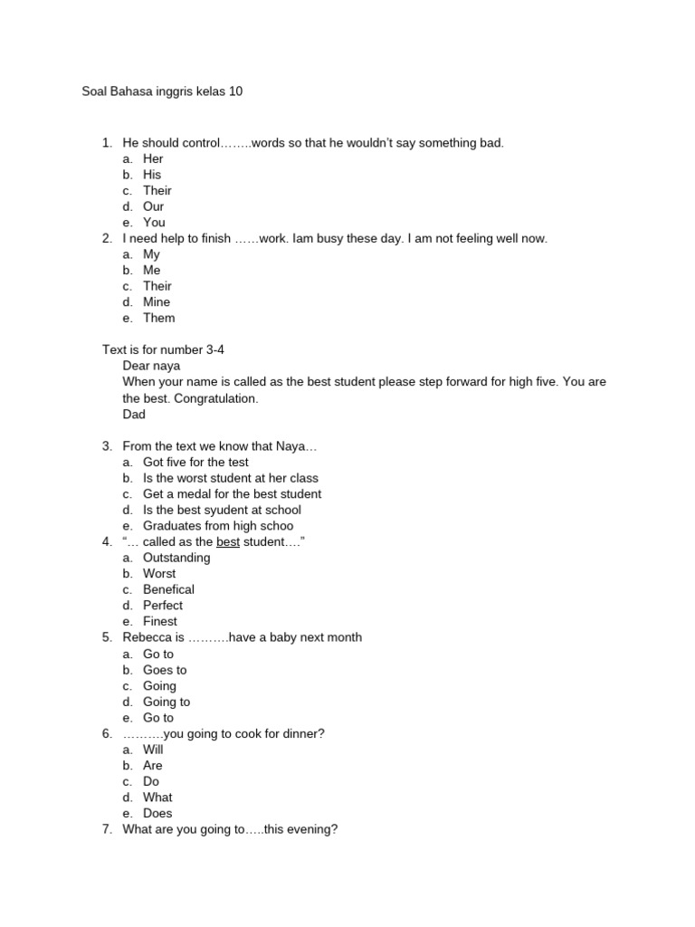 Rahasia Skor Tinggi Pakai Simulasi Soal Bahasa Inggris Kelas 10 Semester 1 Kurikulum 2013